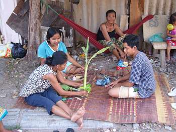 Making traditional decorations