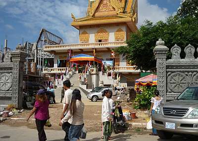 Pagoda decorated for Pchum Ben