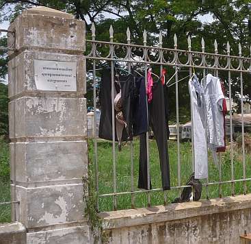 Clothes drying on a fence