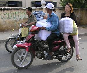 Two loaded motorcycles