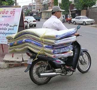 Wide load on a motorcycle