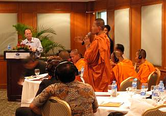 Monks at workshop