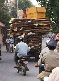 Truck loaded with cardboard