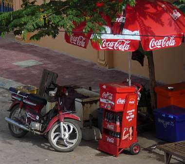 Cart selling Coca-Cola