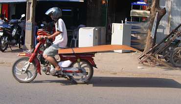 Motorcycle with 4x8 panels