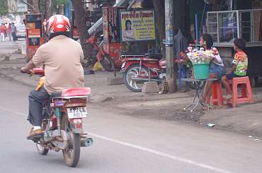 Selling flowers