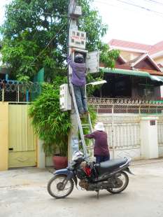 Electricity company crew