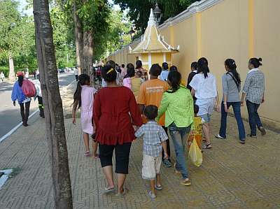 Walking beside the palace