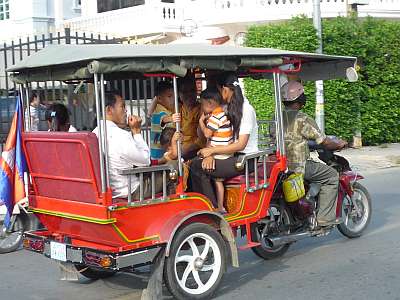 Traveling in a tuk-tuk