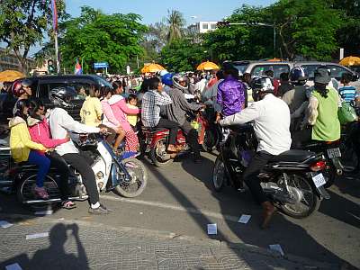 Jammed intersection near the river