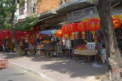 Selling new year decorations