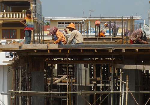 Boy on a construction site