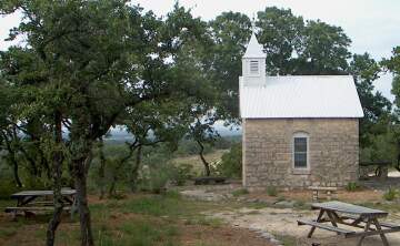 Small hilltop chapel on church grounds