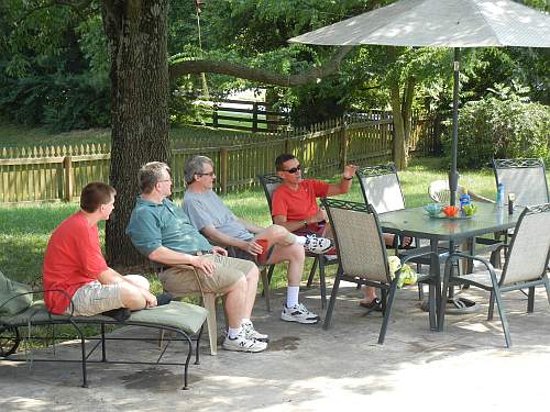 An outside gathering